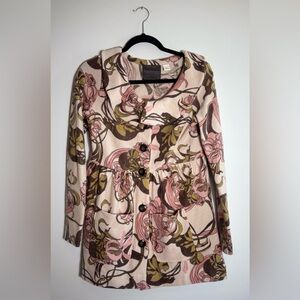 Anthropologie Floral “Kirklees Sweater Coat” Jacket – Size Small